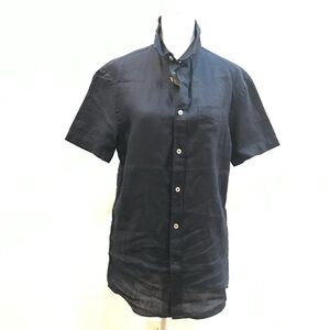 Celio Navy Linen Button Down Shirt. Size S.